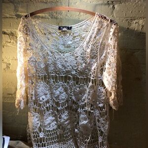 Vintage Cream  Crochet Lace Top READ***